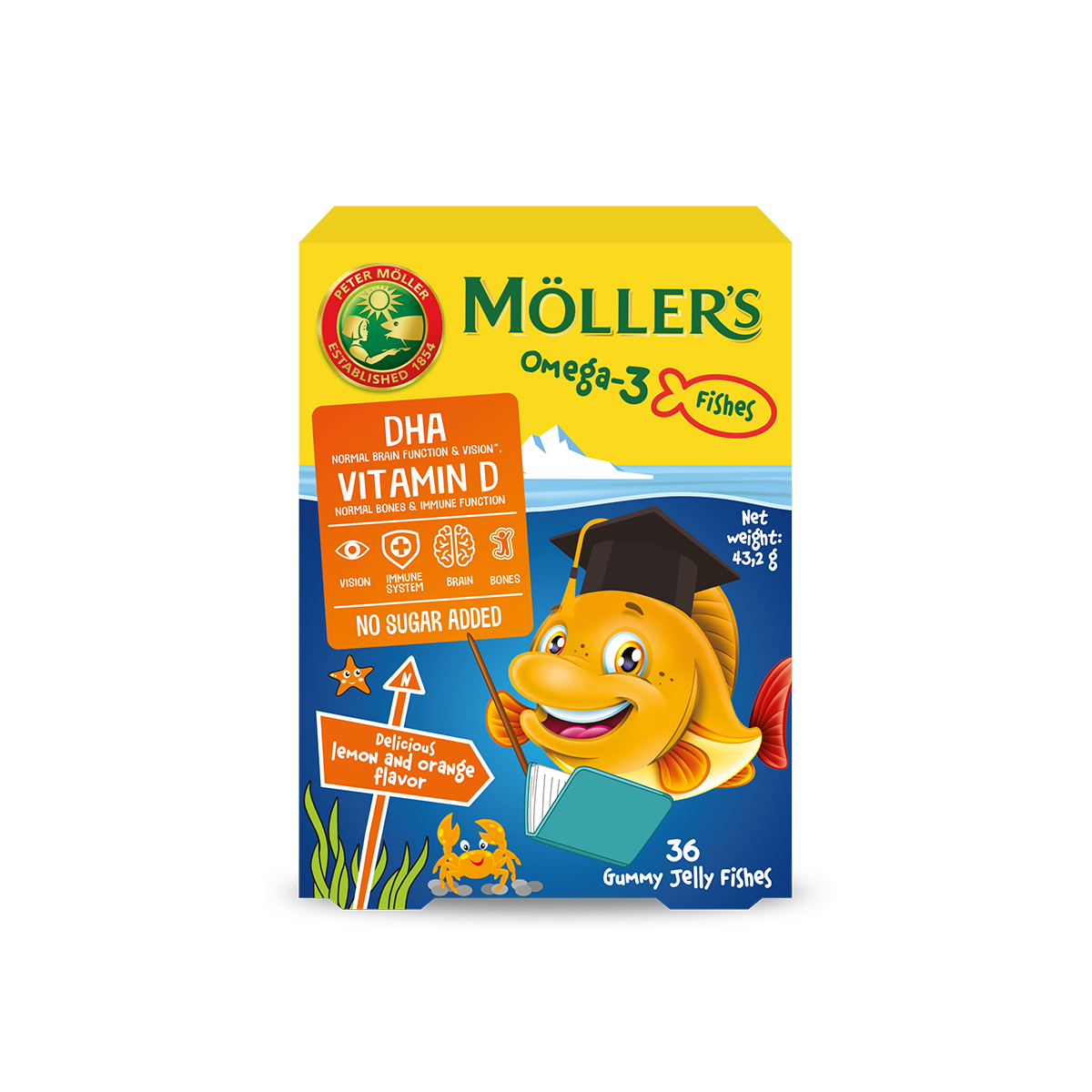 Möller’s омега-3 рипчиња за џвакање ПОРТОКАЛ, 36 рипчиња